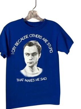 The Big Bang Theory Sheldon Cooper "I Cry Because Others Are Stupid" Blue Graphi
